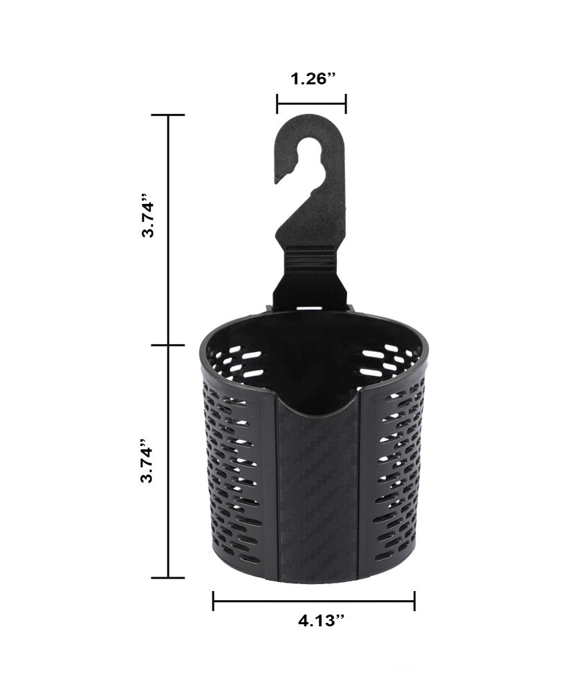 JAVOedge (2 PACK) Over the Back Car Seat Headrest Hanging Mount Universal Cup Holder for Interior Storage Organizer, Black