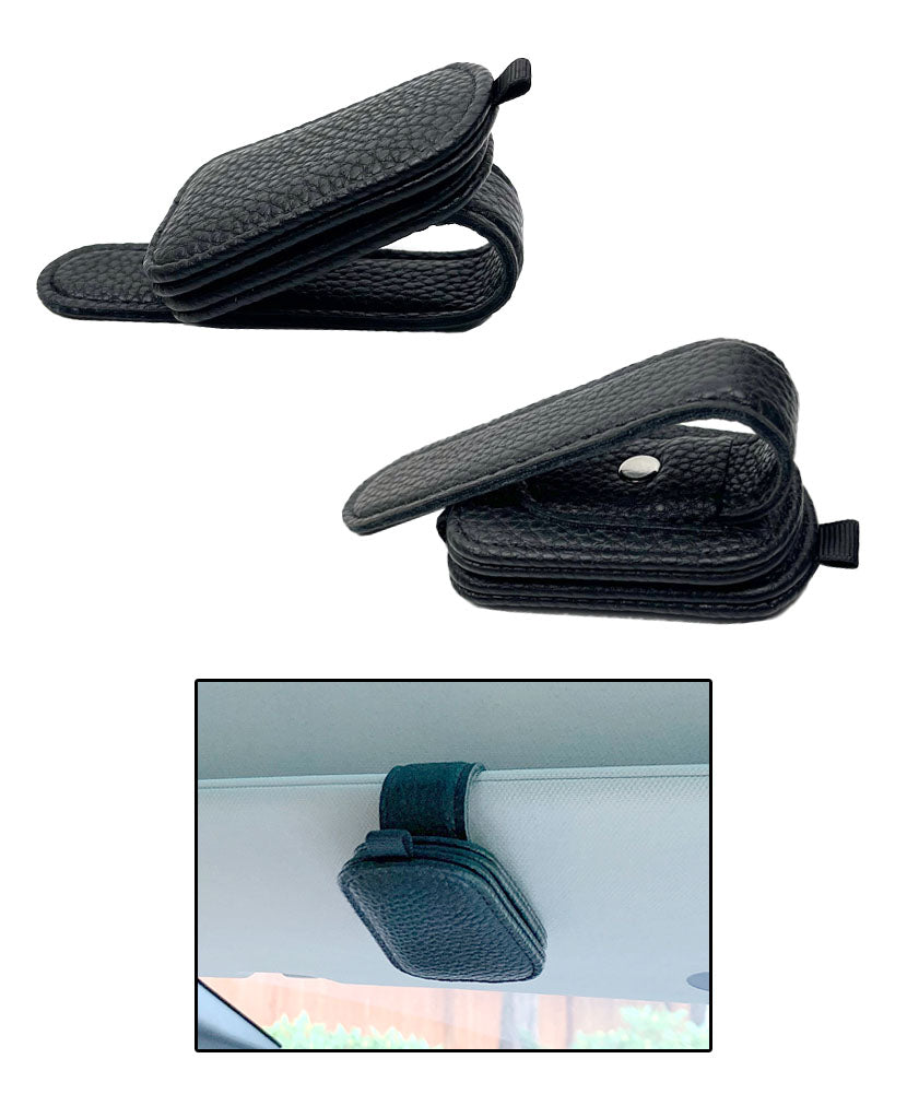 (2 PACK) Magnetic Sunglasses Holders for Car Visor, Van Accessories, Car Organizers for Women & Men Roadtrip Essentials