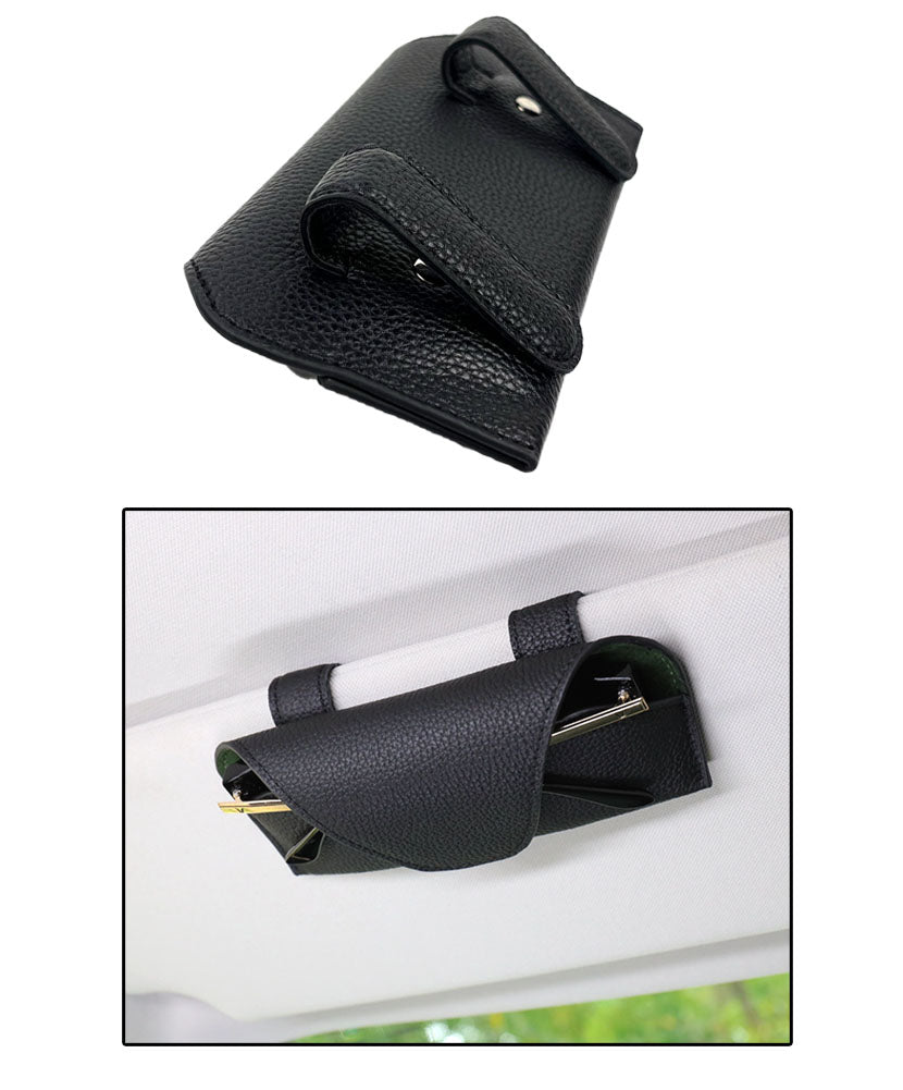 JAVOedge Sunglass / Eyeglass Holder Case with Clips for Car Sun Visor Automotive Interior Visor Universal Accessories