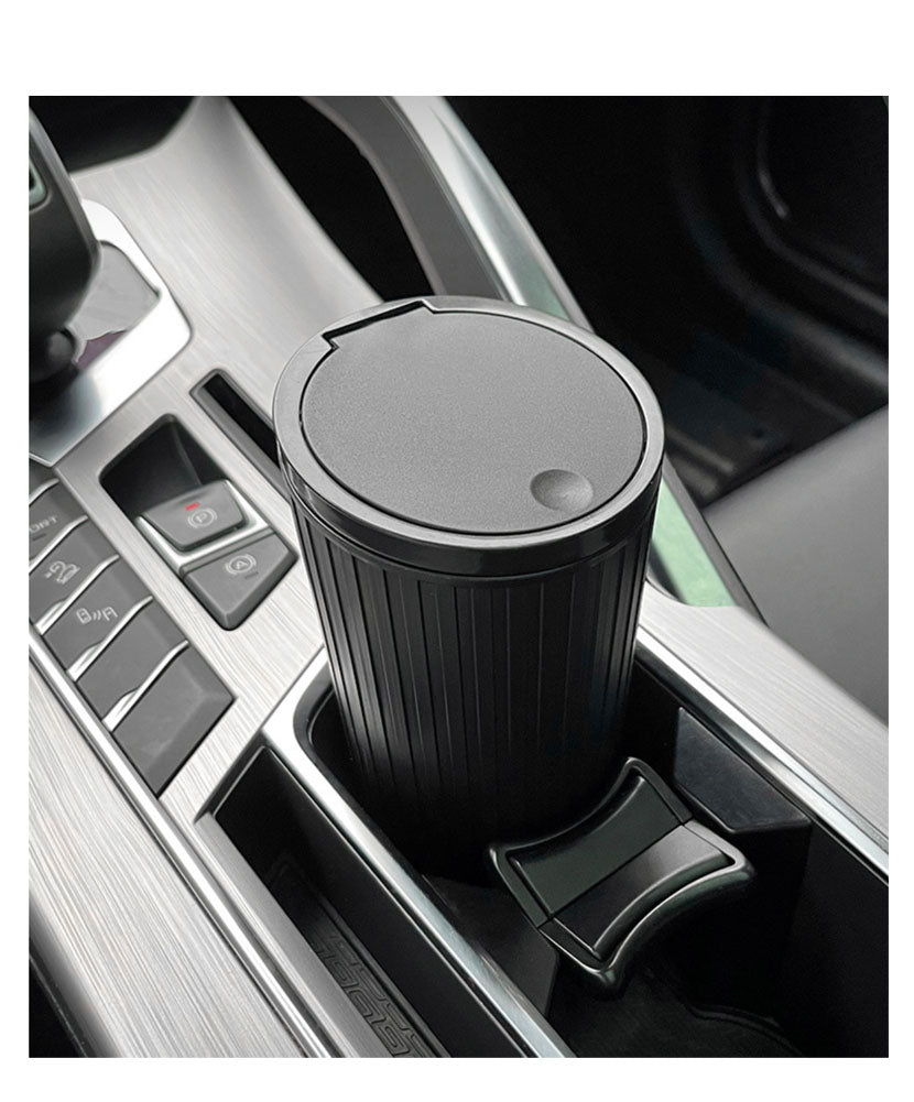 JAVOedge Car Trash Can Storage with Push Open Lid (2 PACK) Design to Fit Existing Car Cup Holders