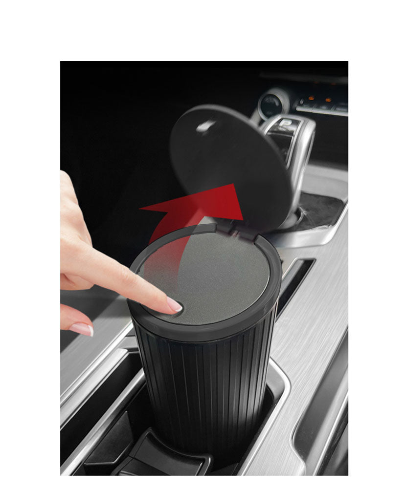JAVOedge Car Trash Can Storage with Push Open Lid (2 PACK) Design to Fit Existing Car Cup Holders