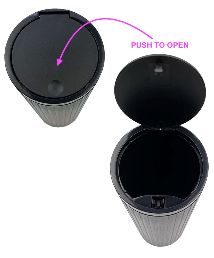 JAVOedge Car Trash Can Storage with Push Open Lid (2 PACK) Design to Fit Existing Car Cup Holders