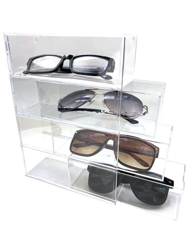 (4 PACK), JAVOedge Slim Protective Semi Hard Eyeglass Storage Case Fits Most Regular Size Glasses for Women and Men