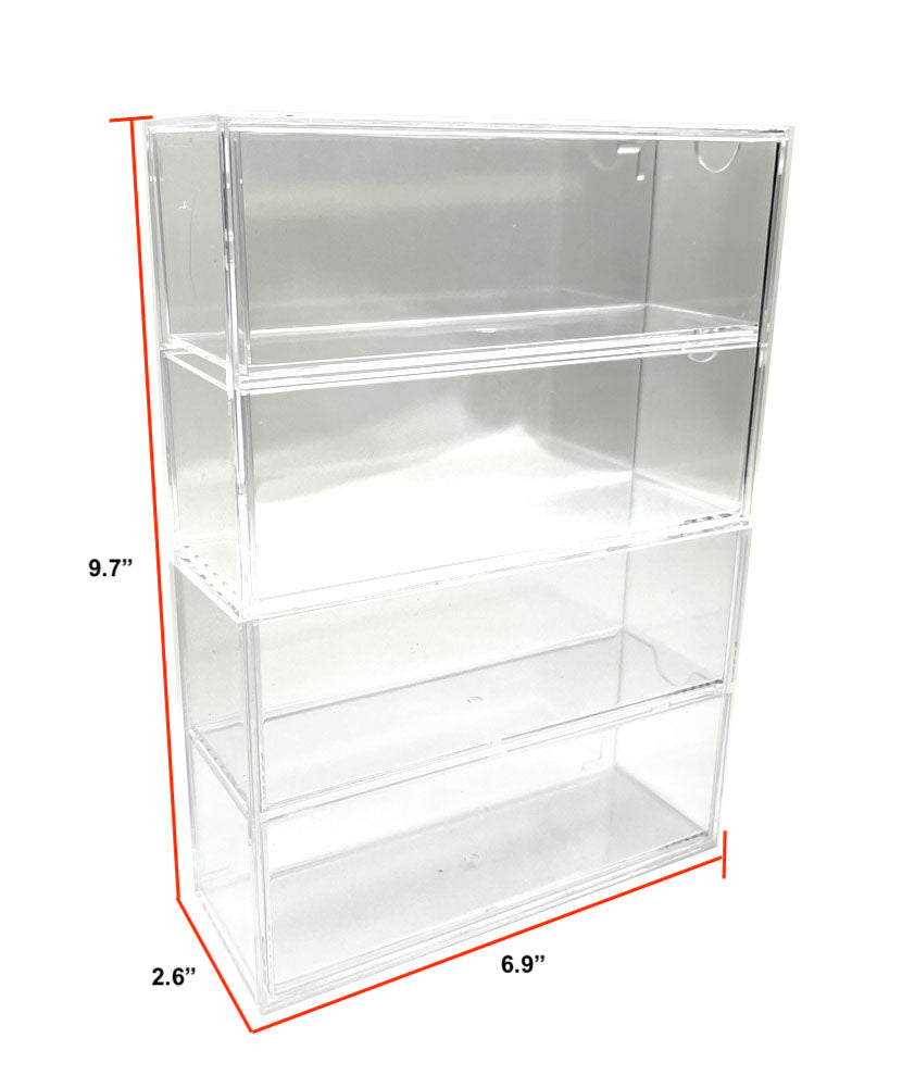 JAVOedge Clear Acrylic Eyeglasses / Sunglasses (4 Slots) Drawer Storage Organizer Holder Stackable (9.7" x 6.9" x 2.6")