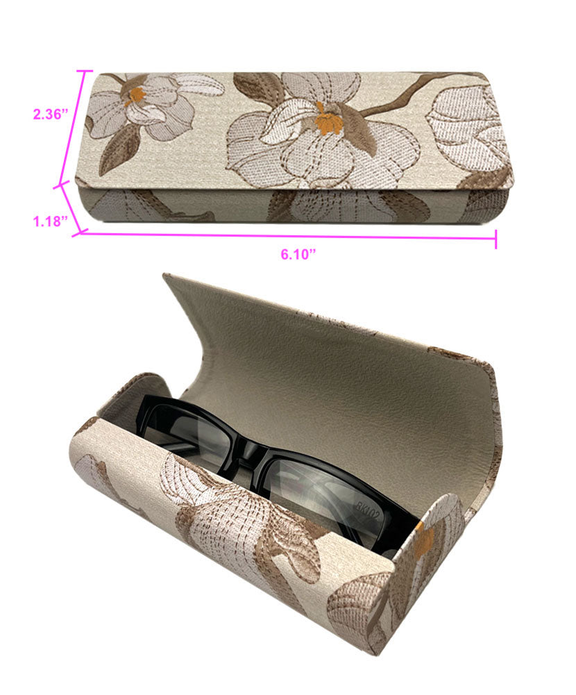 (3 PACK), JAVOedge Multi-Color Floral Slim Protective Semi Hard Eyeglass Storage Case Fits Regular Size Unisex Glasses