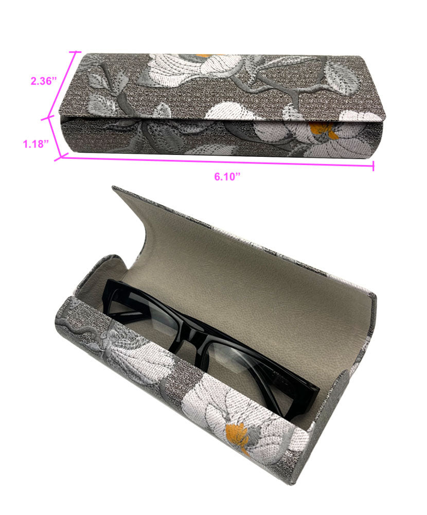 (3 PACK), JAVOedge Multi-Color Floral Slim Protective Semi Hard Eyeglass Storage Case Fits Regular Size Unisex Glasses