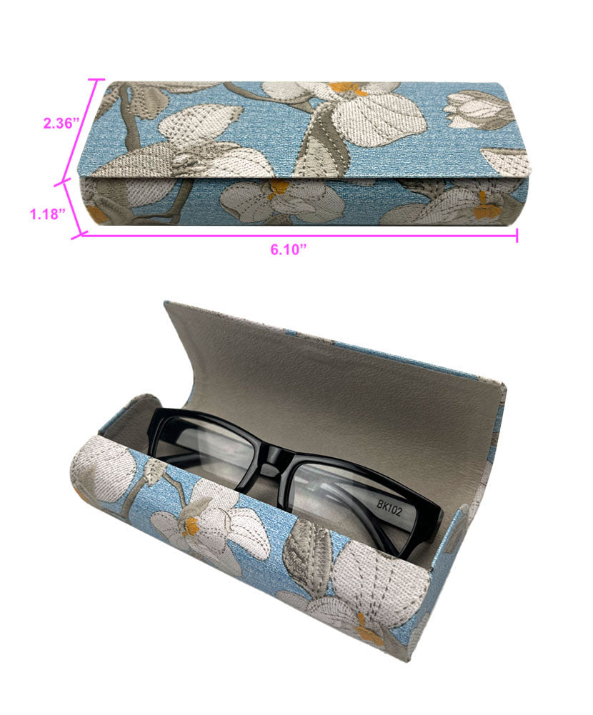 (3 PACK), JAVOedge Multi-Color Floral Slim Protective Semi Hard Eyeglass Storage Case Fits Regular Size Unisex Glasses