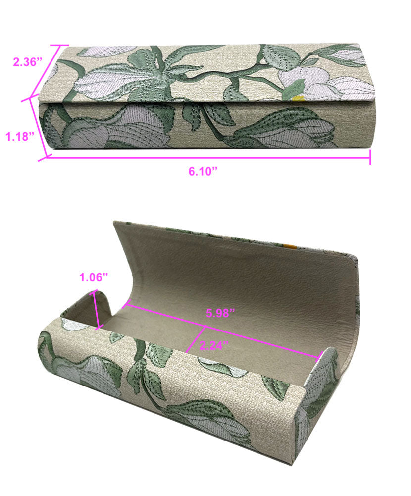 JAVOedge Floral Eyeglass Case and Soft Slip-In Squeeze Closure Eyeglass/Reading Glasses Pouch Case Matching Set