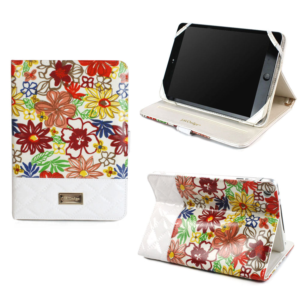 JAVOedge Quilted Spring Blossom Folio Case for the Apple iPad Mini (Black)