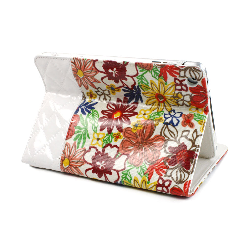 JAVOedge Quilted Spring Blossom Folio Case for the Apple iPad Mini (Black)