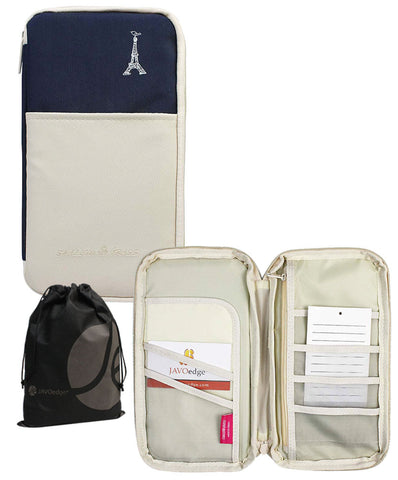 JE Bundle (3 Piece Set) Cosmetic Tropical Bags and (7 Piece Set) Makeup Brush Set with Travel Bag