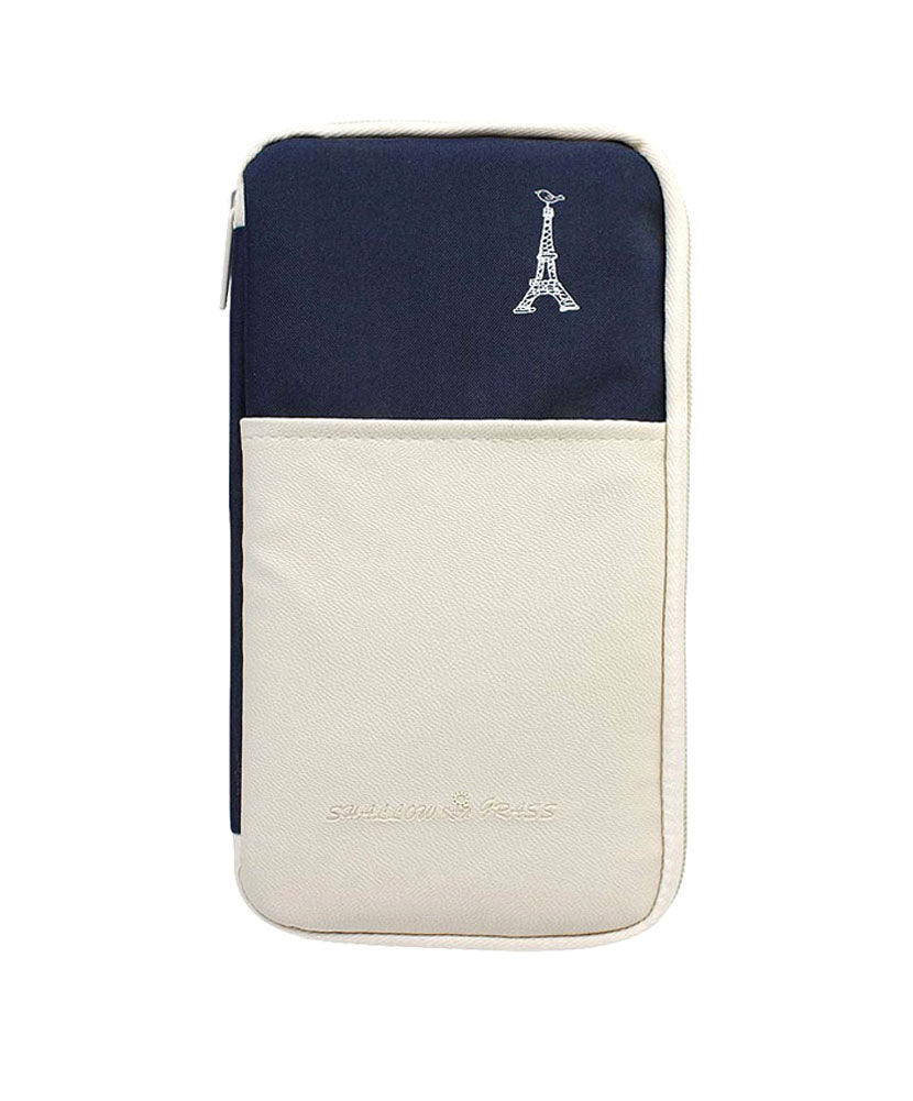 JAVOedge Eiffel Tower Pattern Zipper Travel Organizer with Multiple Pockets for Passport, Boarding Passes, Tickets