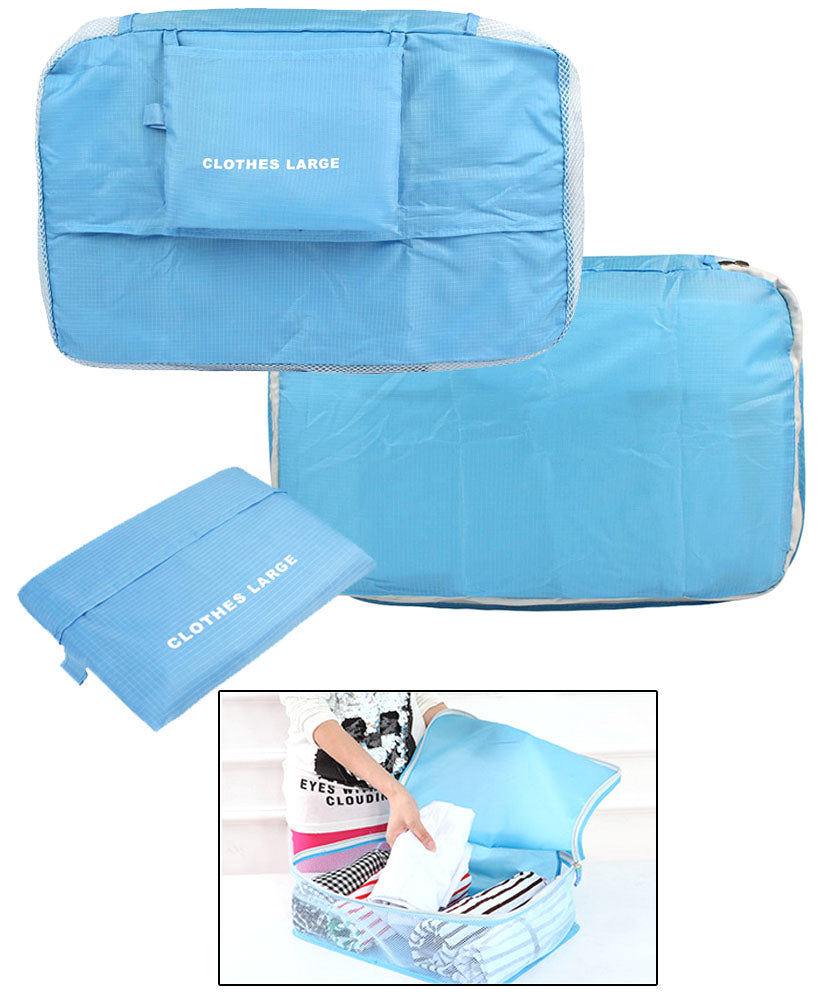JAVOedge Blue 3 Piece Bundle Nylon Travel Packing / Home Storage Organizer Cubes (Small, Medium, Large)