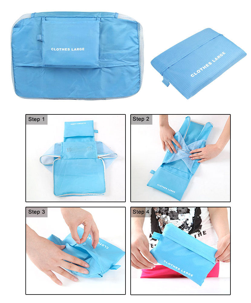 JAVOedge Blue 3 Piece Bundle Nylon Travel Packing / Home Storage Organizer Cubes (Small, Medium, Large)