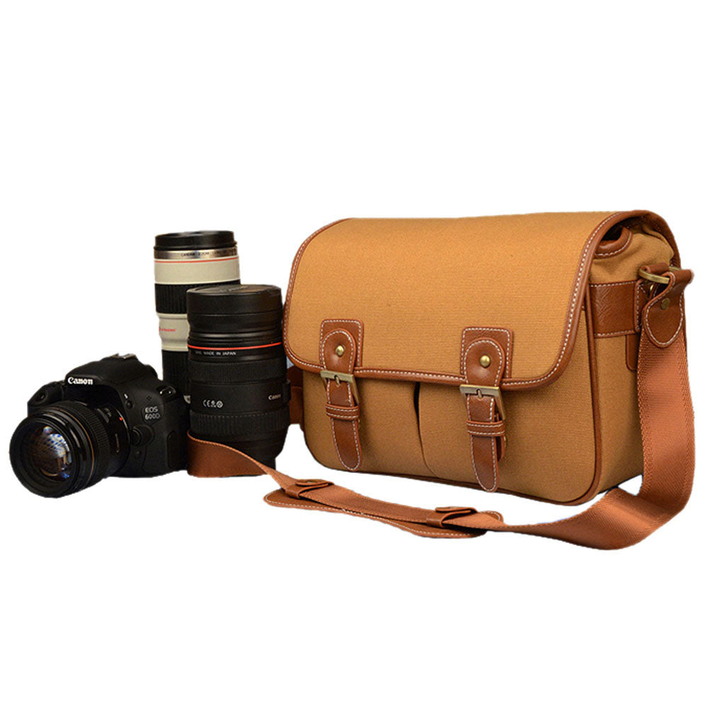 JAVOedge Large and Medium Camera Canvas Messenger Bag for DSLR or Video Camera w/ Snap Closures for Nikon, Sony, Pentax