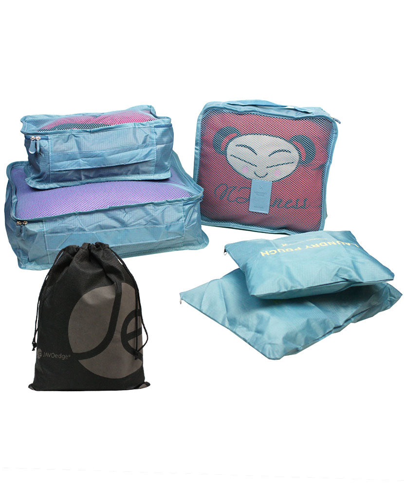 5 Piece Nylon Travel Packing and Storage Organizer for Travel Luggage Set