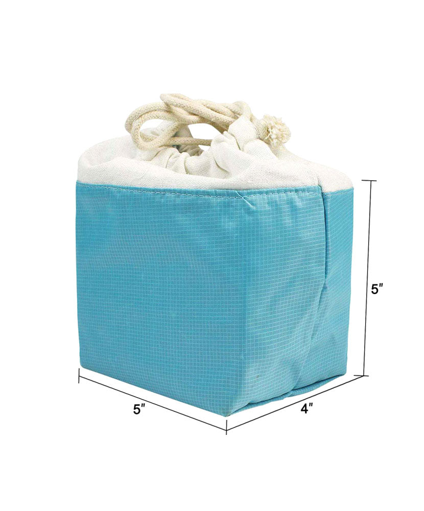 JAVOedge 4 Piece Light Blue Travel Set - Clothing Storage bag, Drawstring Bag, Cosmetic Clutch, and Fanny Pack