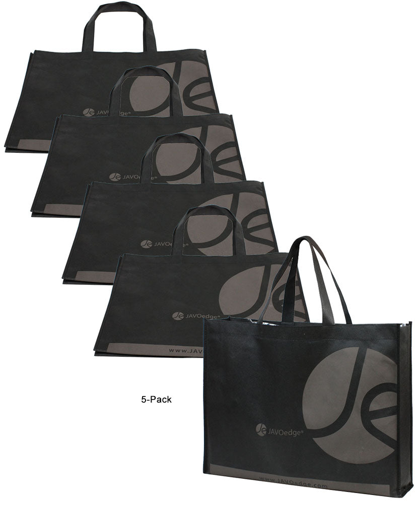JE (5 PACK) Basic Mini Shopping Shoulder Totes Reusable Bag (19.5