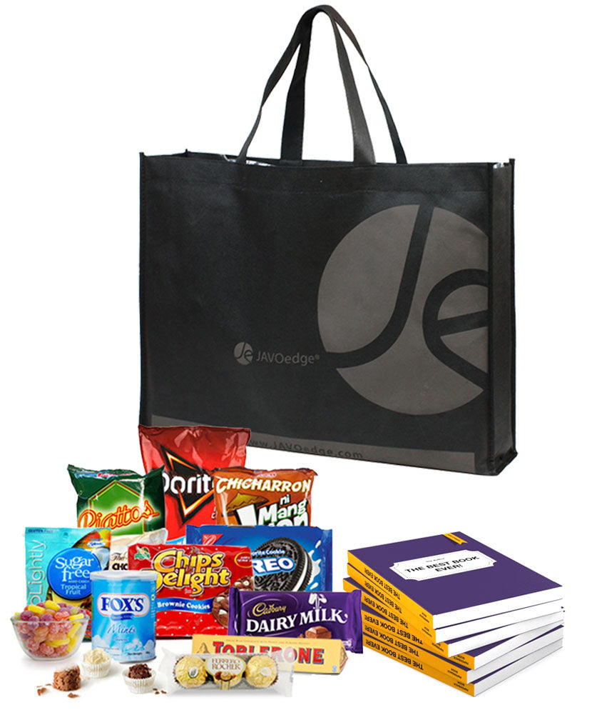 JE (5 PACK) Basic Mini Shopping Shoulder Totes Reusable Bag (19.5" x 3.8" x 14.7") for Travel, Grocery, School and Work