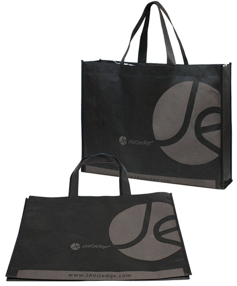 JE (5 PACK) Basic Mini Shopping Shoulder Totes Reusable Bag (19.5" x 3.8" x 14.7") for Travel, Grocery, School and Work