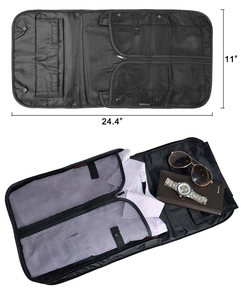 JAVOedge Black Mesh Dress Shirt / Garment Travel Packing Cube with Snap Closure for Luggage, Vacation