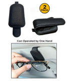 (2 PACK) Magnetic Sunglasses Holders for Car Visor, Van Accessories, Car Organizers for Women & Men Roadtrip Essentials
