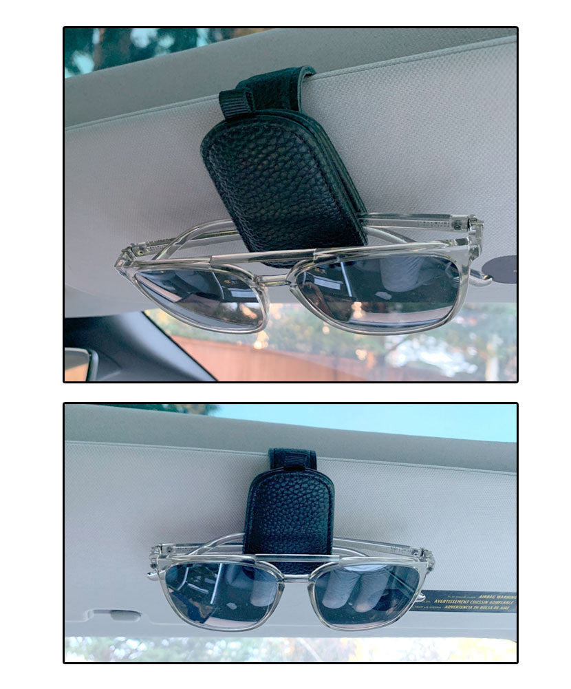 (2 PACK) Magnetic Sunglasses Holders for Car Visor, Van Accessories, Car Organizers for Women & Men Roadtrip Essentials