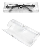 (4 PACK), JAVOedge Clear Color Plastic Transparent Eyeglass Reading Glass Case with Soft Microfiber Cloth