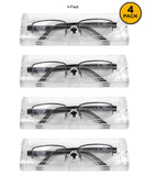 (4 PACK), JAVOedge Clear Color Plastic Transparent Eyeglass Reading Glass Case with Soft Microfiber Cloth