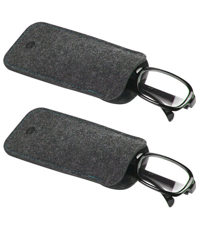 [3 PACK], JAVOedge Lines Pattern Long Oval Hard Glasses Case Includes Microfiber Cleaning Cloth