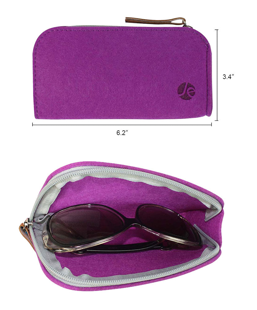 Eye Wish Eyewear 5 Pack Soft Slip In Eyeglass Case for Women Glasses,  Reading Glasses, or Sunglasses, Assortment With Lilac 