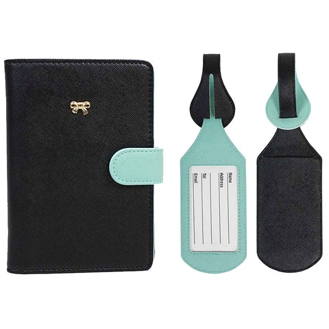 JAVOedge Bundle: Various Designs RFID Blocking Passport Case and Includes 3 PCS Clear Credit Card Sleeves Holder