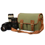 JAVOedge Large and Medium Camera Canvas Messenger Bag for DSLR or Video Camera w/ Snap Closures for Nikon, Sony, Pentax