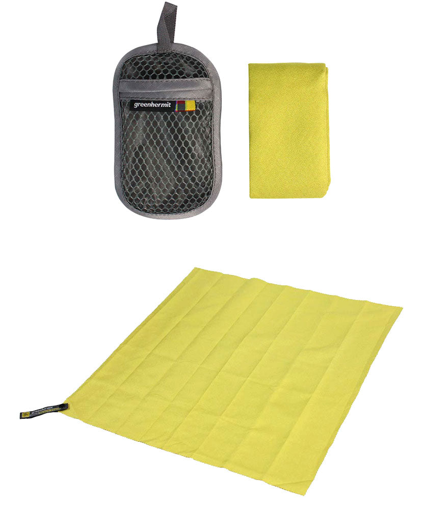 JAVOedge Compact Roll Up Green Travel Wash Cloth / Towel (15.7"x15.7")