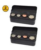 JE (2 PACK) Coin (Quarter, Dimes,etc) Change Holder Storage Sorter Case With Lid for Car, Truck, RV Interior Accessories